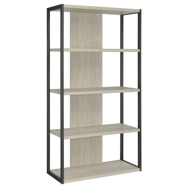  Coaster Furniture Loomis 805883 72-inch 4-shelf Bookshelf - Whitewashed Grey IMAGE 1