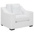  Coaster Furniture Ashlyn 509893 Upholstered Sloped Arm Accent Chair - White IMAGE 1