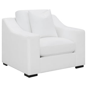  Coaster Furniture Ashlyn 509893 Upholstered Sloped Arm Accent Chair - White IMAGE 1