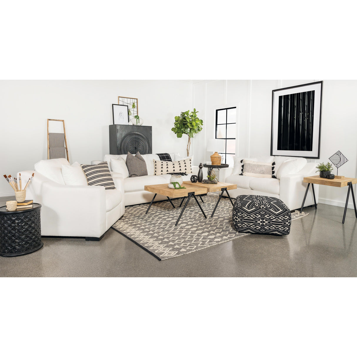  Coaster Furniture Ashlyn 509893 Upholstered Sloped Arm Accent Chair - White IMAGE 2