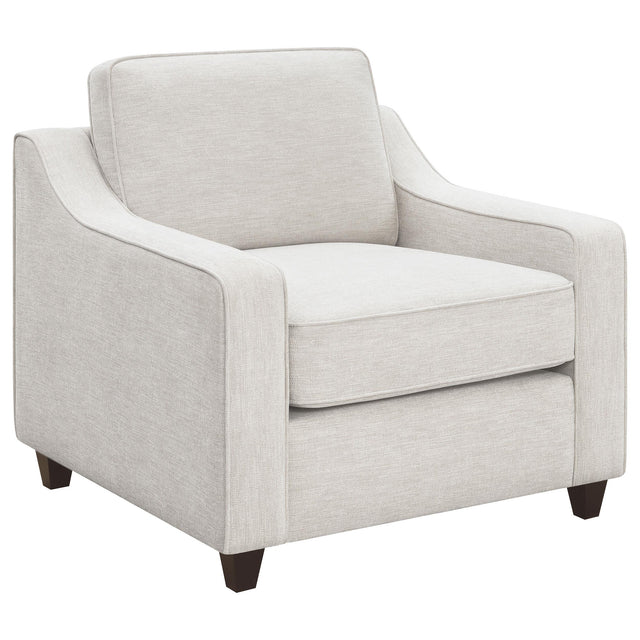  Coaster Furniture Christine 552063 Upholstered Sloped Arm Accent Chair - Beige IMAGE 1