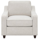  Coaster Furniture Christine 552063 Upholstered Sloped Arm Accent Chair - Beige IMAGE 2