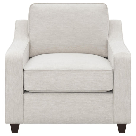  Coaster Furniture Christine 552063 Upholstered Sloped Arm Accent Chair - Beige IMAGE 2