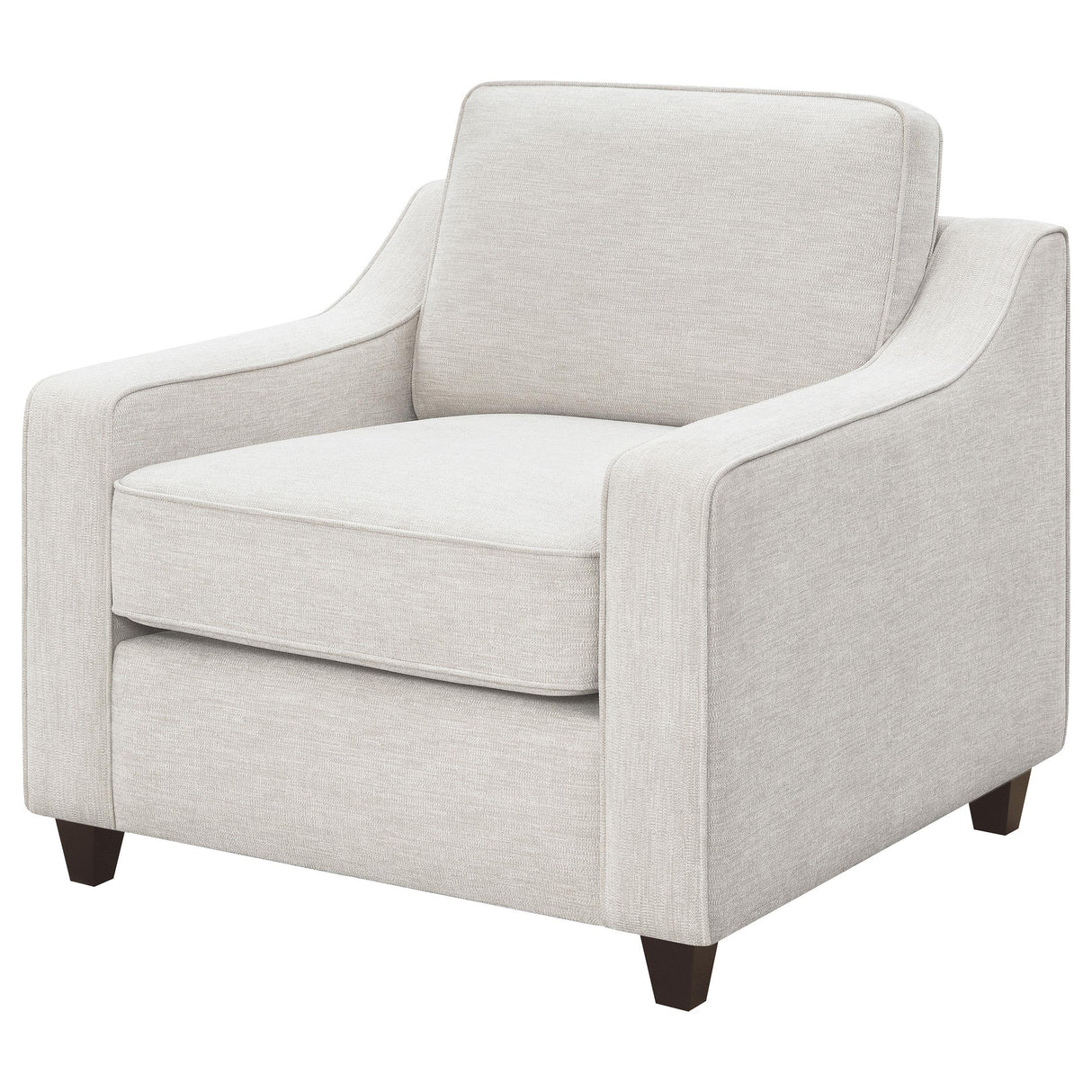  Coaster Furniture Christine 552063 Upholstered Sloped Arm Accent Chair - Beige IMAGE 3