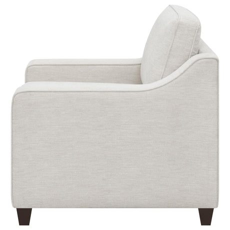  Coaster Furniture Christine 552063 Upholstered Sloped Arm Accent Chair - Beige IMAGE 4