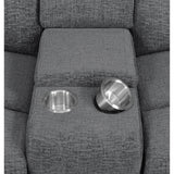  Coaster Furniture Bahrain 609542 Upholstered Motion Loveseat - Charcoal IMAGE 15