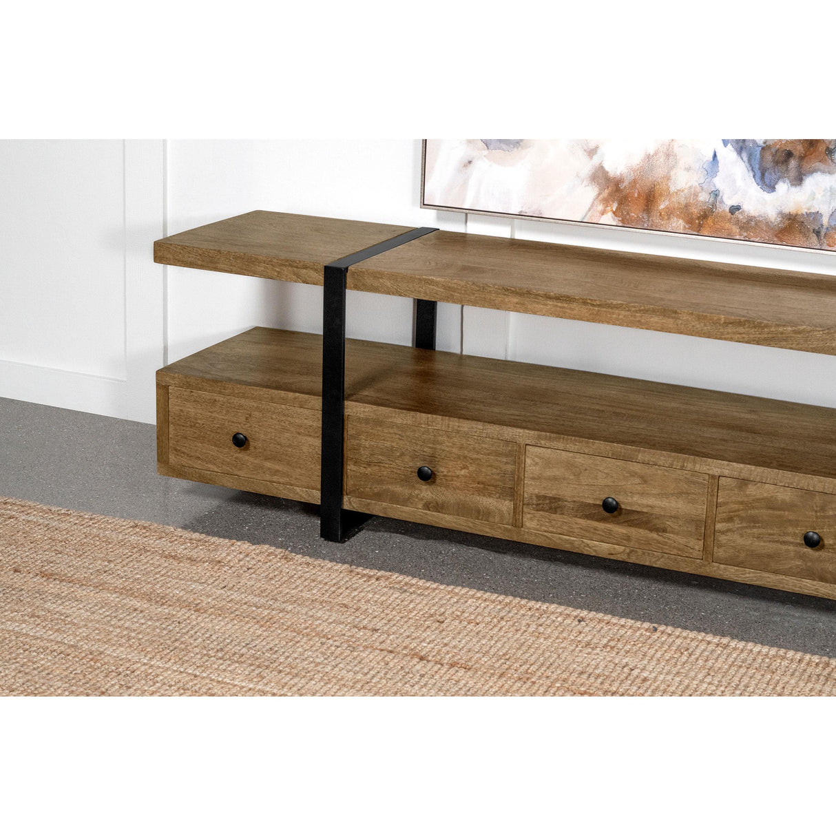  Coaster Furniture Otto 703243 5-Drawer Mango Wood 70" TV Stand Media Console - Brown IMAGE 12