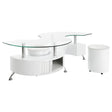  Coaster Furniture Buckley 703400 3-piece Coffee Table and Stools Set - White High Gloss IMAGE 1