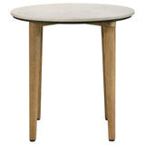  Coaster Furniture Aldis 703717 Round Marble Top Side End Table - White and Natural IMAGE 2