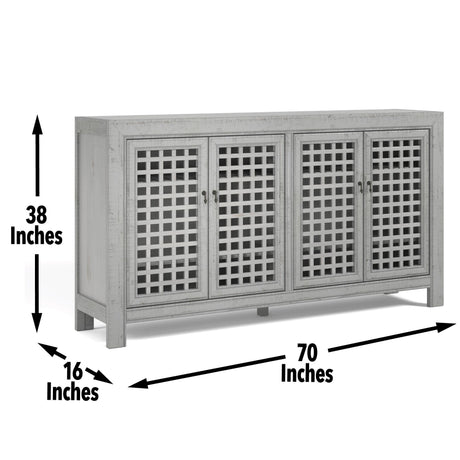  Steve Silver Furniture Rio 4 Door Accent Cabinet Grey IMAGE 11