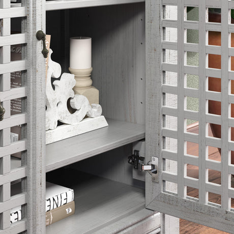  Steve Silver Furniture Rio 4 Door Accent Cabinet Grey IMAGE 4