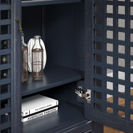  Steve Silver Furniture Rio 4 Door Accent Cabinet Navy IMAGE 4