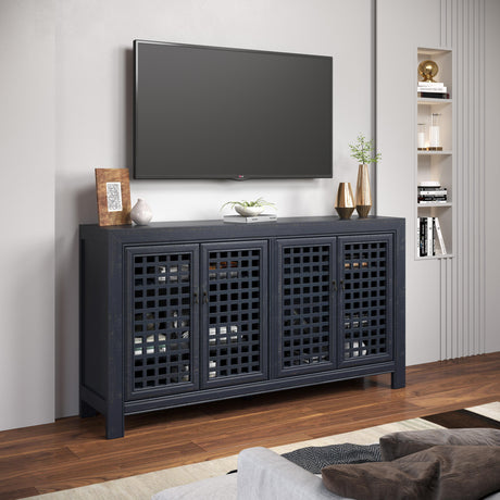  Steve Silver Furniture Rio 4 Door Accent Cabinet Navy IMAGE 9