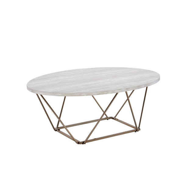  Steve Silver Furniture Rowyn Faux Marble Top Cocktail IMAGE 1