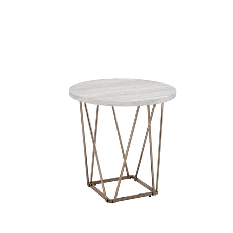  Steve Silver Furniture Rowyn Faux Marble Top End Table IMAGE 1