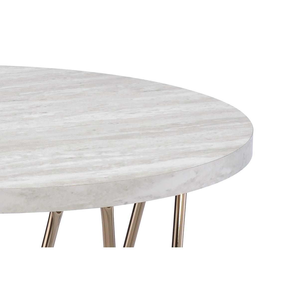  Steve Silver Furniture Rowyn Faux Marble Top End Table IMAGE 2