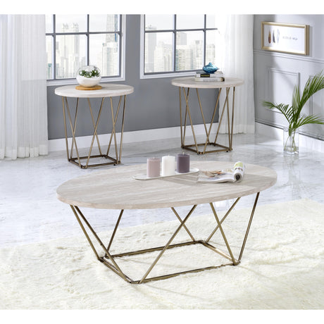  Steve Silver Furniture Rowyn Faux Marble Top End Table IMAGE 4