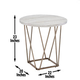  Steve Silver Furniture Rowyn Faux Marble Top End Table IMAGE 5