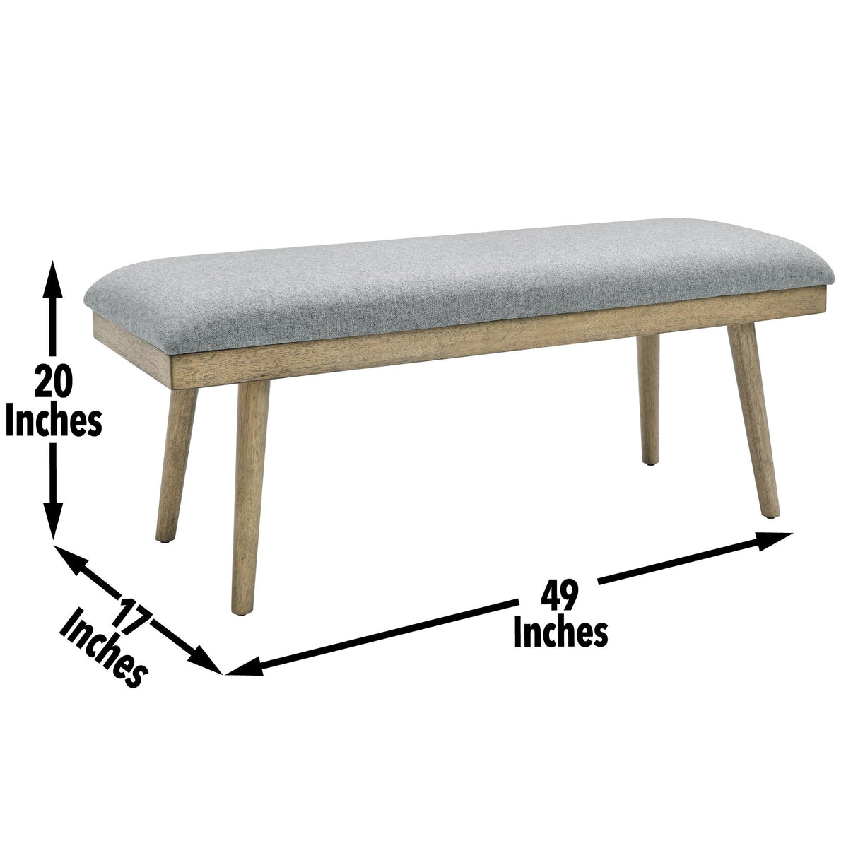  Steve Silver Furniture Vida Gray Polyester Dining Bench IMAGE 7