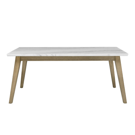  Steve Silver Furniture Vida White Marble Top Dining Table IMAGE 1