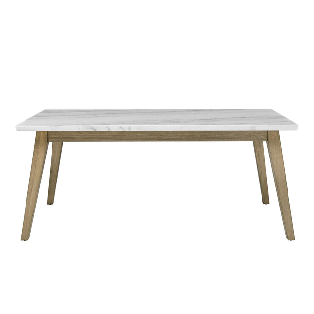  Steve Silver Furniture Vida White Marble Top Dining Table IMAGE 1