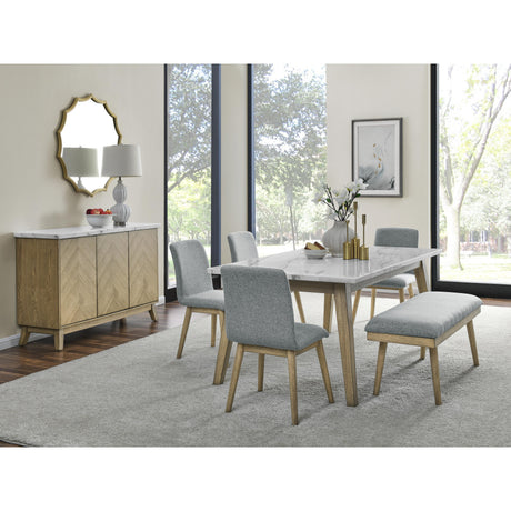 Steve Silver Furniture Vida White Marble Top Dining Table IMAGE 10