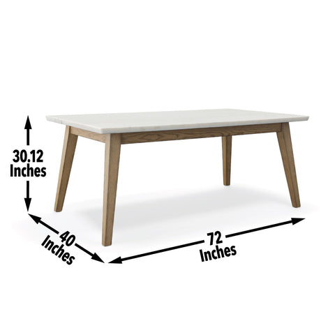  Steve Silver Furniture Vida White Marble Top Dining Table IMAGE 12