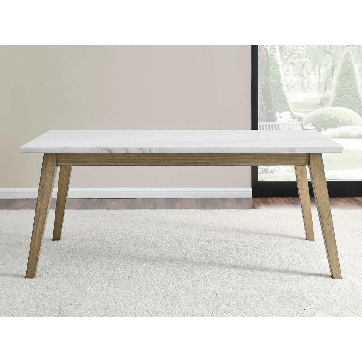  Steve Silver Furniture Vida White Marble Top Dining Table IMAGE 6