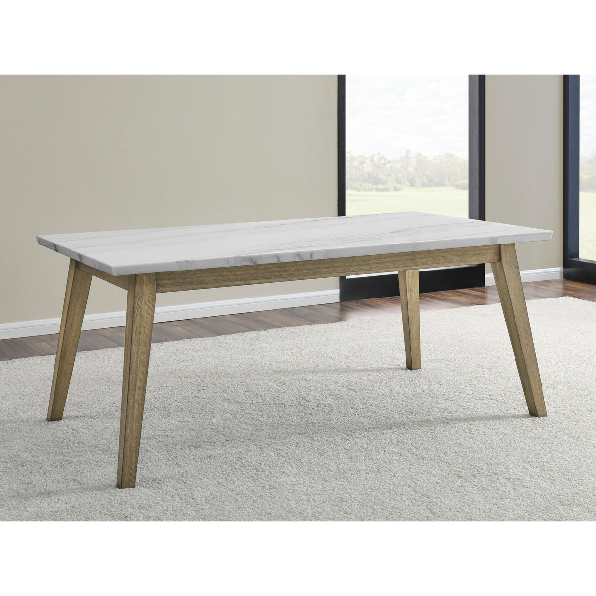  Steve Silver Furniture Vida White Marble Top Dining Table IMAGE 7