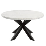  Steve Silver Furniture Xena White Marble Top Round IMAGE 1