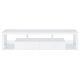  Coaster Furniture Jude 704251 2-Drawer Engineered Wood 71" TV Stand - High Gloss White IMAGE 4