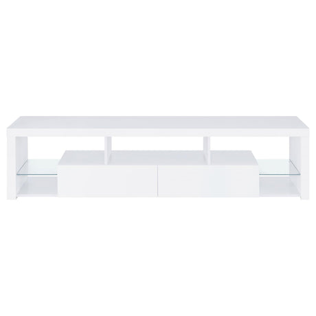  Coaster Furniture Jude 704251 2-Drawer Engineered Wood 71" TV Stand - High Gloss White IMAGE 4