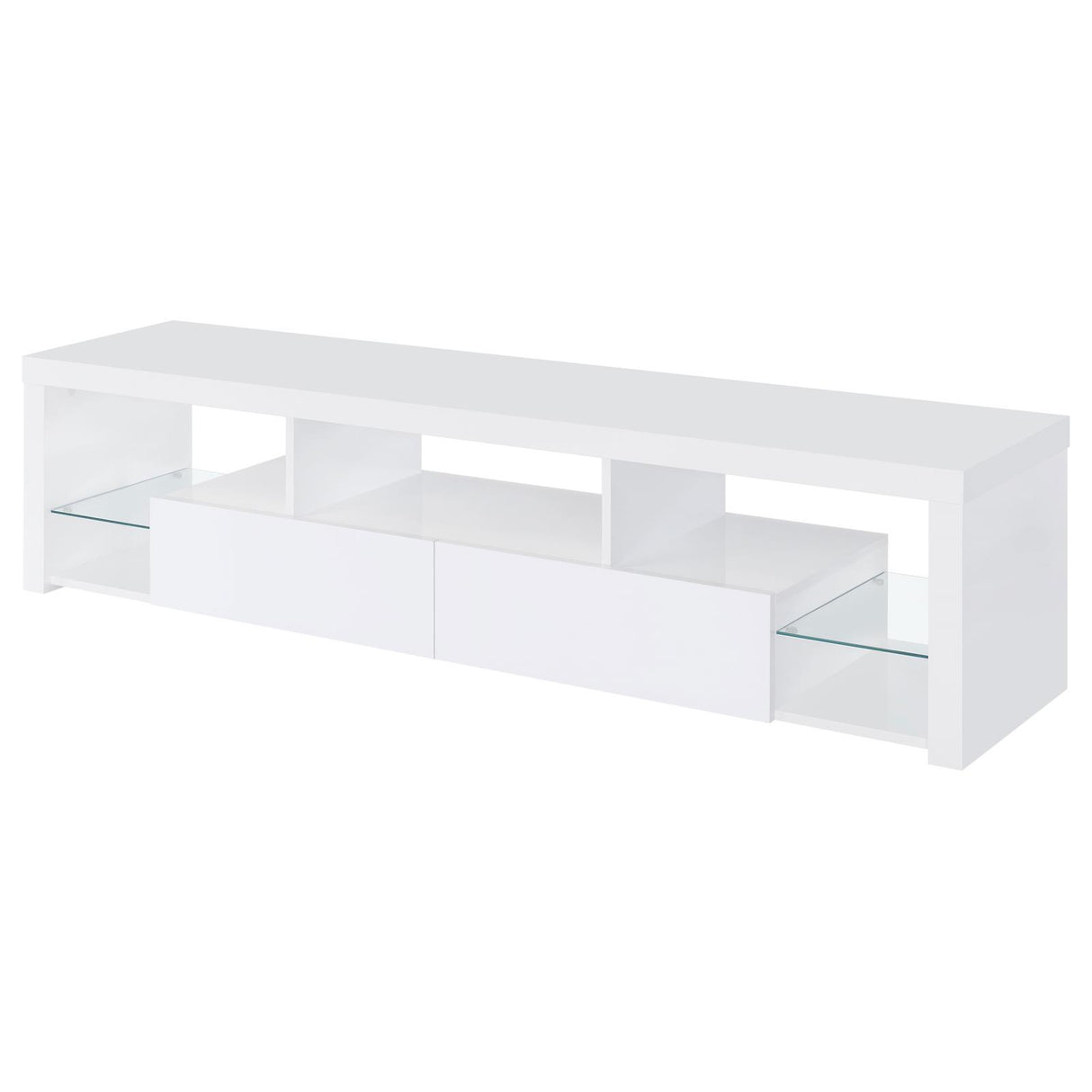  Coaster Furniture Jude 704251 2-Drawer Engineered Wood 71" TV Stand - High Gloss White IMAGE 5