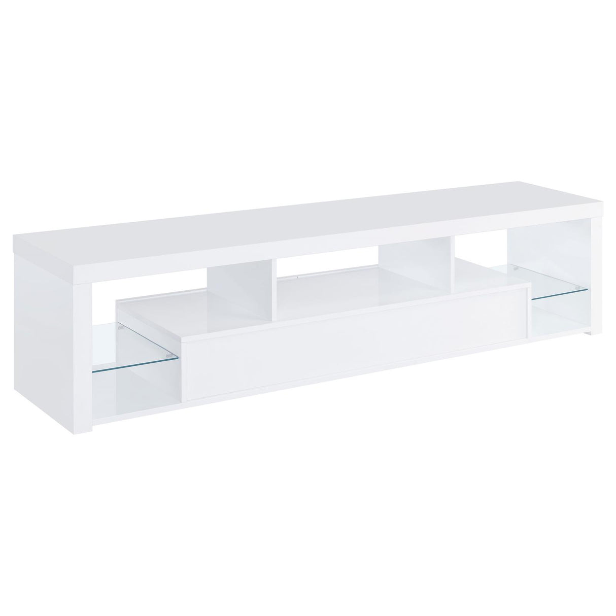  Coaster Furniture Jude 704251 2-Drawer Engineered Wood 71" TV Stand - High Gloss White IMAGE 7