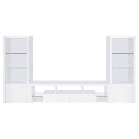  Coaster Furniture Jude 704254 3-shelf Engineered Wood Media Tower - High Gloss White IMAGE 10