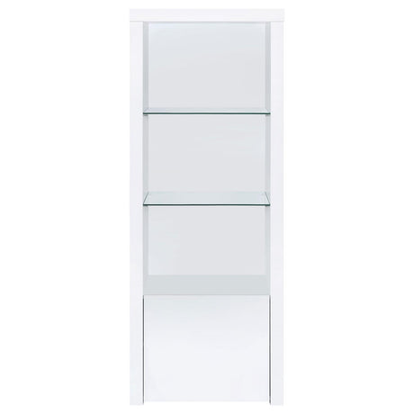  Coaster Furniture Jude 704254 3-shelf Engineered Wood Media Tower - High Gloss White IMAGE 4