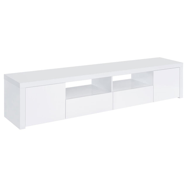  Coaster Furniture Jude 704262 2-door Engineered Wood 79" TV Stand - High Gloss White IMAGE 1
