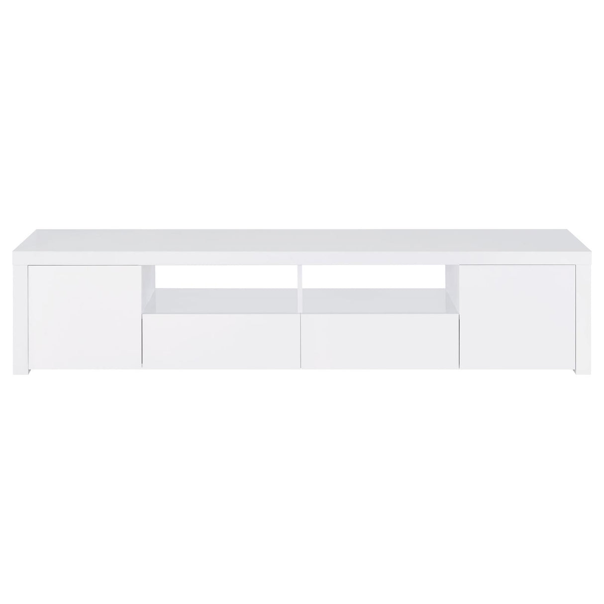  Coaster Furniture Jude 704262 2-door Engineered Wood 79" TV Stand - High Gloss White IMAGE 4