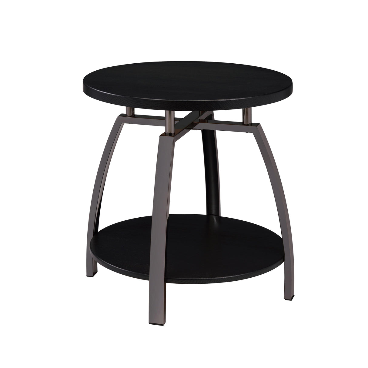  Coaster Furniture Dacre 722207 Round Engineered Wood Top Side End Table - Dark Charcoal IMAGE 1