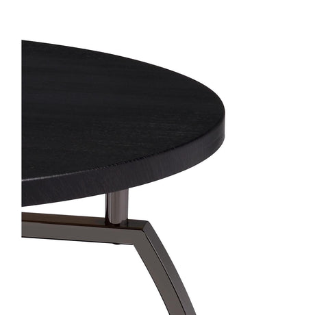  Coaster Furniture Dacre 722207 Round Engineered Wood Top Side End Table - Dark Charcoal IMAGE 3