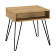  Coaster Furniture Fanning 723367 Engineered Wood Side End Table - Golden Oak IMAGE 1
