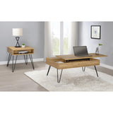  Coaster Furniture Fanning 723367 Engineered Wood Side End Table - Golden Oak IMAGE 2