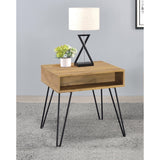  Coaster Furniture Fanning 723367 Engineered Wood Side End Table - Golden Oak IMAGE 3