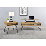 Coaster Furniture Fanning 723367 Engineered Wood Side End Table - Golden Oak IMAGE 4