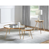  Coaster Furniture Kaelyn 723917 Round Mirror - Top End Side Table - Gold IMAGE 2