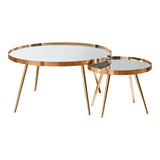  Coaster Furniture Kaelyn 723918 2-piece Round Mirror Top - Nesting Coffee Table Gold IMAGE 1