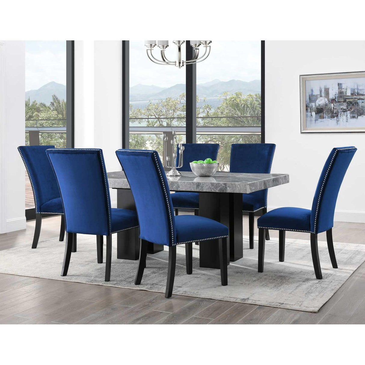 Steve Silver Furniture Camila CM420 Dining Table - Grey/Ebony IMAGE 4