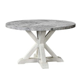  Steve Silver Furniture Canova CV520 52" Round Gray Marble Top Dining Table IMAGE 1