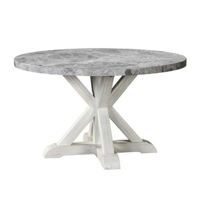  Steve Silver Furniture Canova CV520 52" Round Gray Marble Top Dining Table IMAGE 1