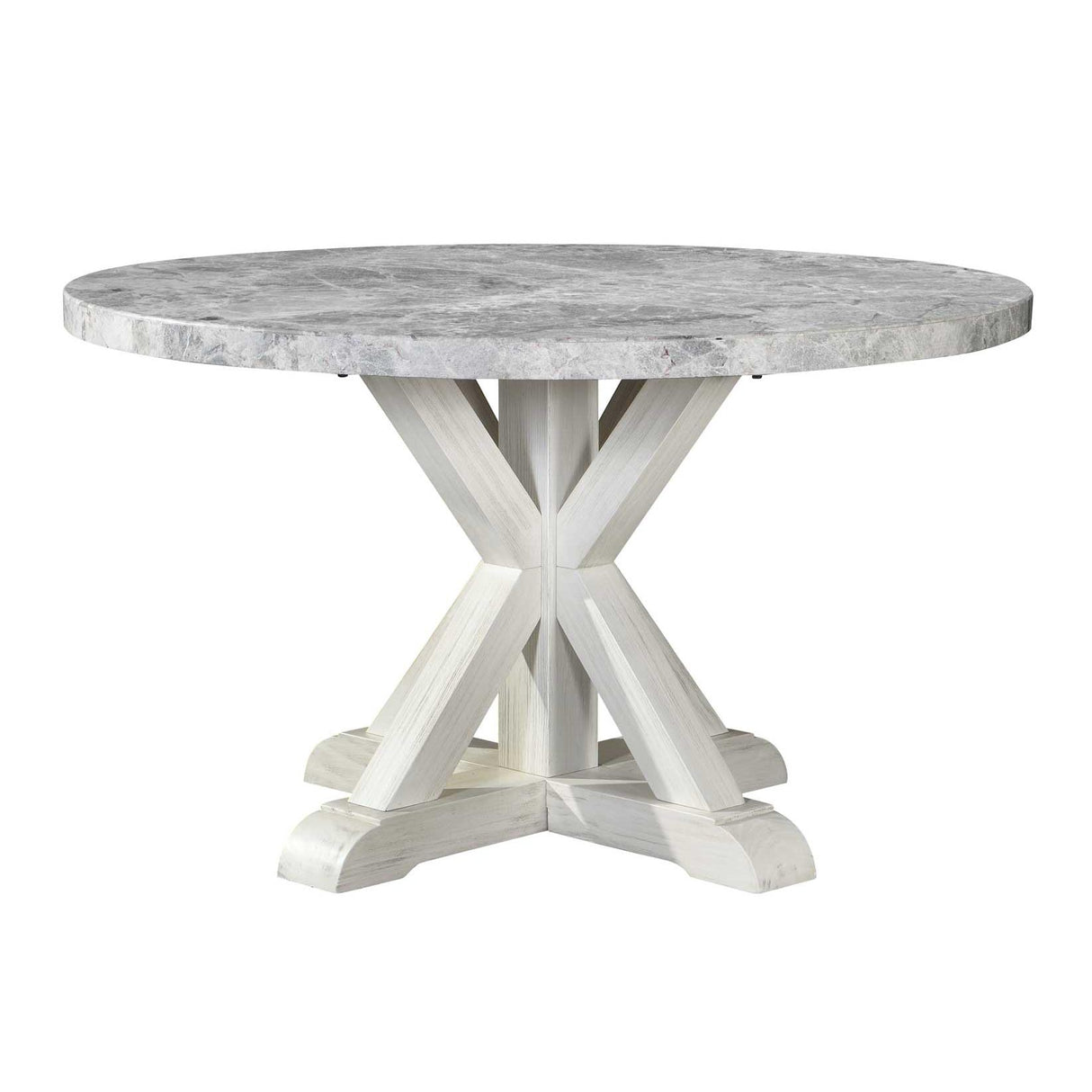  Steve Silver Furniture Canova CV520 52" Round Gray Marble Top Dining Table IMAGE 2